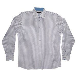 Jack Lipson Flex Blue & Purple Pinstripe Men's Button Down Dress Shirt